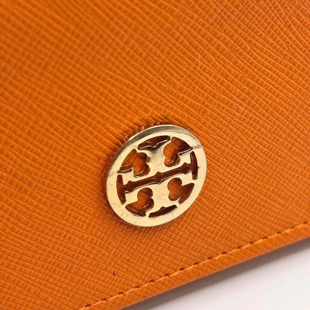 Tory Burch Sunglass Eyeglass Leather Case Gold Logo Magnetic Closure